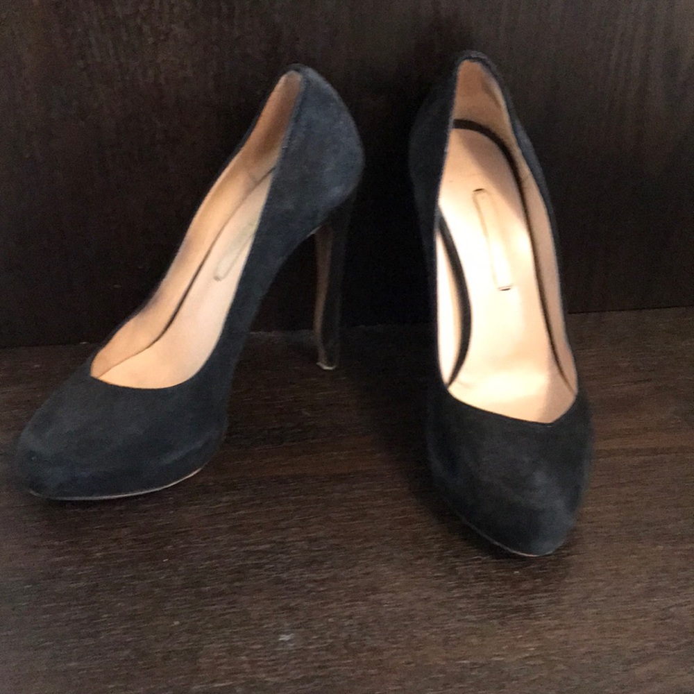 Nicholas Kirkwood black suede platform heels